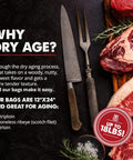 Dry Aging Bags For Meat Pack Of 3 For Easy Home Steak Aging With Ribeye And Striploin Up To 18 Lbs No Vacuum Sealer Needed info