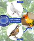 Pigeon Nesting Kit image showing a nest bowl and birds like pigeons, parakeets, and quails against a leafy background.