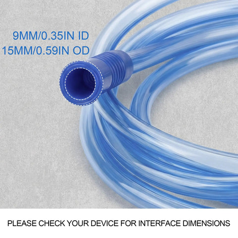 9mm connector on 6.5 Foot Extended Suction Connection Tube Replacement Hose For Medical Devices With 15mm OD PVC Tubing