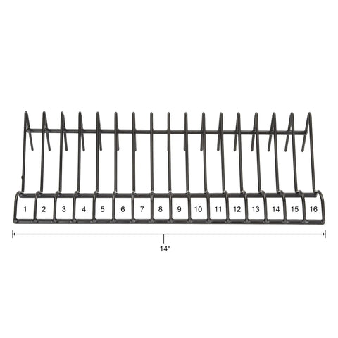 Pliers Holder Organizer For Garage And Workshop 16 Piece Pliers Rack showing 3/4 inch slots and 14 inch length