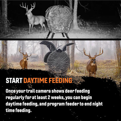Tectonic Deadfall Daytime Feeder Digital Deer Dispenser American Made 350 Pound Capacity Heavy Duty Outdoor Hunting Gear Smart Auto Timer for Wild Animals Rustic Backyard Wildlife Attraction System