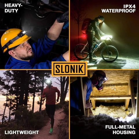 Rechargeable 1000 Lumen Headlamp for Adults with 60 Foot Beam and 6 Brightness Levels IPX4 Waterproof Hard Hat Light in action