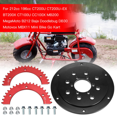 420 Split Chain Sprocket 42 Tooth With Sprocket Adapter for Mini Bike Go Kart Upgrades Compatible With Coleman CT200U CT200U EX BT200X Baja Warrior MB165 MB200 Predator 212cc 196cc Engines 5.5HP 6.5HP