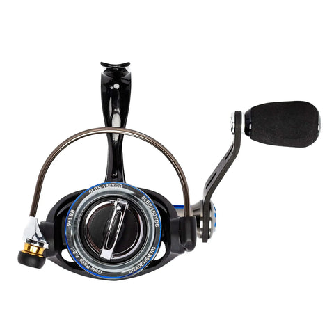 Front view of Bolt 2000 Spinning Reel With 6.0 To 1 Gear Ratio, 9 Plus 1 Bearings, Lightweight Graphite Frame, Anodized Aluminum Spool.