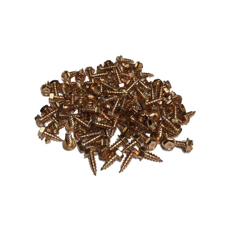 Self Piercing Half Inch Hex Head Sheet Metal Screws Hold Tight Like A Dream For Gutters And Downspouts Skip The Pre Drill Grind Punch In These Rock Solid Fasteners 25 Pack piled together