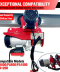 Heavy Duty Electric Trolley For Power Hoist 2200LBS Capacity Fits Two Point Six Eight Inch I Beam Push Geared Overhead Crane Wheel System For PA200 To PA1000 Hoists Great For Gantry Cranes And Warehouses mounted on I-beam