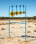 Beefy 3/8 Inch Auto Reset Spinner Target For Centerfire Handguns Up To.44 Magnum Outdoor Steel Target, yellow, desert setting