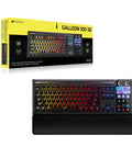Black Galleon 100 RGB Mechanical Wired Gaming Keyboard With Insane Tactile Feedback And Built In Elgato Stream Deck Integration, shown with packaging.