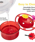 Window Hummingbird Feeder Three Pack With Strong Suction Cup And Stainless Steel Base, BPA Free, easy clean design