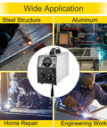 Wide applications of 6 In 1 200 Amp MIG Welder With Flux Core TIG MMA Semi Auto Welding Machine in steel, aluminum, repair.