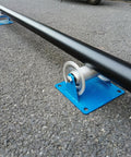 Beefy Heavy Duty Cable Puller Sheave For Large Scale Laying Industrial Pipe Feeding Pulley Pipeline Sliding Tool Pipe Roller on asphalt