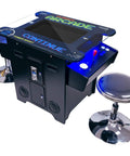Full Size Commercial Grade Cocktail Arcade Machine For Home Or Bar Use Rec Room Ready 2 Player Setup 60 Classic Games 22 Inch LCD Sanwa Joysticks Trackball Square Glass Top 2 Stools Included 3 Year Warranty