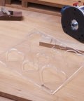 12 By 10 Inch Heart Inlay Router Template Guide Kit For Woodworkers Straight Up Perfect Decorative Doughnut Jigs on wooden table