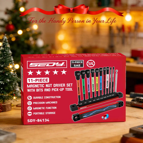Extra Long Magnetic Nut Driver Set Dope Eleven Piece SAE One Quarter To Nine Sixteenth Inch Kit With Six Inch Nut Drivers PH Two Impact Bits Telescoping Magnetic Pickup Tool Magnetic Storage Rail One Quarter Inch Hex Shank S2 Steel For Automotive And