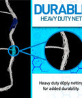 Close-up of 60-ply netting detail for 4 Foot By 6 Foot Replacement Soccer Net With Self Sticking Straps For Easy Secure No Fuss Setup