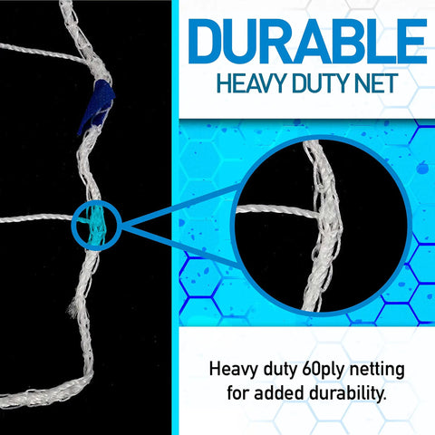 Close-up of 60-ply netting detail for 4 Foot By 6 Foot Replacement Soccer Net With Self Sticking Straps For Easy Secure No Fuss Setup