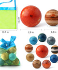 Solar System Planets STEM Toys For Kids Kid Friendly Non Toxic Sensory Space Set With 10 Planets Moon And Sun in mesh bag