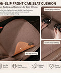 Non-Slip Front Car Seat Cushion Pad with secure backing and double snap fasteners for Mini Cooper SE and SUVs.