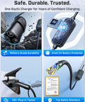 2026 Upgraded Tesla Mobile Home Charger Level 1 And 2 16 Amp Smart Schedule Nema 5 15 6 20 Plug showcasing durable connector and cable.