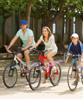 Family enjoying ride with Bike Sound Maker Exhaust System That Lets Your Bicycle Roar Like A Motorcycle Realistic Engine Noise Snap In