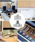 Two Pack Stainless Steel Cabinet Hinges With Soft Close And Smooth Action in kitchen setup with cabinetry and hardware detail