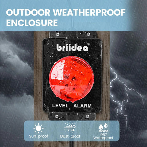 Indoor Outdoor Sump Pump Alarm With 110dB Audible Alert And LED Indicator, 10ft Float Switch For Septic Systems, Ponds, Water Tanks And Basements, High Water Level Protection To Keep Your Crib Dry in outdoor waterproof enclosure