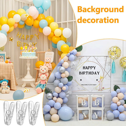 Totally Awesome 40 Pack Balloon Arch Clips Set With 2.4 Inch Plastic Spring Clamps For Party Decor Backdrops And Crafts That Stay Hidden, clear clip set