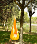 Kids Pod Swing Hanging Seat For Indoor And Outdoor Use, Kid Friendly Hammock Chair With 100 Percent Cotton Mat And Cushion