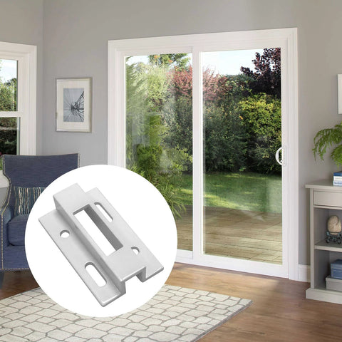 Universal Sliding Door Keeper And Hook Latch Replacement For Pella And Micron 1200 Series Extruded Aluminum Door Latch Kit With Four Mounting Screws White Finish Compatible With Viking And Similar Sliding Doors.