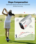 Schematic of slope switch on Pocket Size Golf Range Finder With 1200 Yards, Slope Switch, 7X Magnification, IP65 Waterproof.