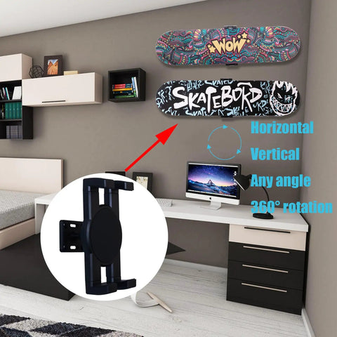 Skateboard Wall Mount 360 Degree Rotatable Floating Display Hanger For Any Skater in modern office setup