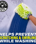 Chenille Premium Scratch-Free Microfiber Wash Mitt For Your Ride Car Cleaning Lime Green Ultra-Soft Glove With Swirl-Free Finish