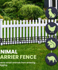 No Dig Fence Panels 14 Pack, Garden Barrier Fence To Keep Varmints Out And Stop Digging For Dogs And Rabbits, installed in yard