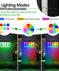 Illustration of lighting modes for Solar Address Sign for Outside With Remote, Color Changing RGB LED Number Plaque.