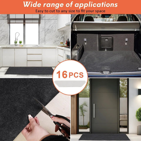Two Pack 36 By 60 Inch Oil Spill Mat For Driveway And Garage Floor, Absorbent Polyester Oil Pad With 16 Tape Strips, Easy To Cut