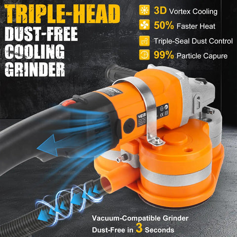 Beast 2800W Electric Diamond Polisher Machine With 6 Diamond Wheels Kit Concrete Floor Grinder dust-free cooling design