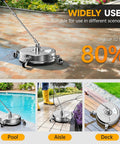 14-Inch Stainless Steel Pressure Washer Surface Cleaner With 4 Caster Wheels, 4000 PSI, Quick Connect for Various Surfaces