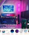 Smart home setup with RGB lights, showing 24 Inch Smart WiFi Bathroom Vanity Light With RGB Color Changing LEDs, Voice Control With Alexa And Google Home, No Hub Required, 25W, 2700K To 6500K, CRI90Plus, Damp Location, Easy App Control, Modern Bath Fixture.
