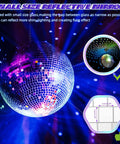8 Inch Hanging Disco Ball With Motor And Light 6 RPM Rotating Mirror Ball Featuring 4 RGBW Colors And 18 LEDs Battery Powered DJ Club Decor