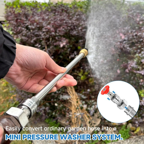 Garden Hose To Pressure Washer Adapter Converts Your Water Hose Into A Handy Power Washer Quick Connect System Three Quarters GHT To One Quarter Stainless Steel Connector For Light Cleaning Tasks