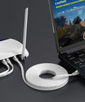 Flat Cat6e Ethernet Cable 25 Ft High Speed Patch Cord With RJ45 Connectors For Router Modem White Neat Cable Management installed