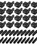 20 Sets Metal Zipper Stopper Repair Kit Size Five Bottom Replacement And Zipper Slider Latch Parts For Jackets Coats DIY Sewing Projects Durable Zinc Alloy Construction visible in matte black color