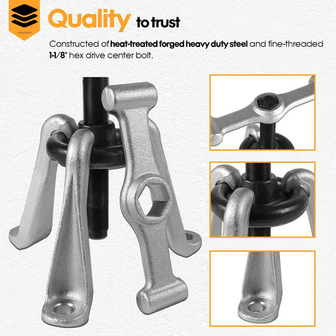Universal Wheel Hub Puller Removal Tool For Cars Tough As Nails Heavy Duty Steel Build With One And One Eighth Inch Hex Drive
