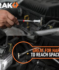 Must Have 5 Piece Magnetic Pickup Tool Set With 360 Swivel Mirrors Telescoping Magnet Reach capturing bolt in car engine