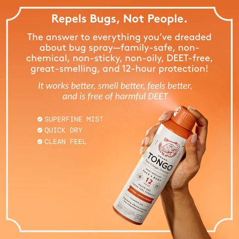 Person holding DEET-Free Insect Repellent with Picaridin, 12-Hour Mosquito and Tick Protection, citrus and sandalwood scent