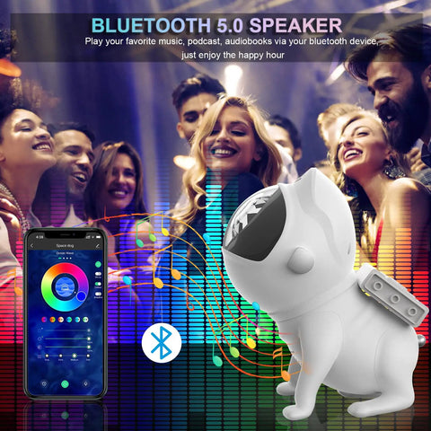 Dope Galaxy Night Light Projector With 6 In 1 Space Theme 21 Color Modes Bluetooth Speaker at a lively party setting