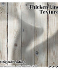 Close-up of thick linen textured fabric with 3D digital printing, showing rustic barn door style for kitchen curtains.