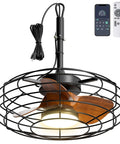 Plug And Play No Fuss Outdoor Ceiling Fan With Lights 20 Inch Wet Rated Gazebo Fan With Remote And App Control Dimmable Hanging Patio Pergola Fan In Wood Color Easy 16 Foot Cord For Flexible Outdoor Setup, showing fan with wooden blades and remote control.