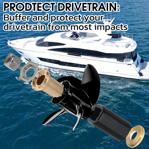 Hub Kit For Flo-Torq II Replacement 835257Q1 Fits Mercury 60-300 HP Outboards And Mercruiser Alpha Bravo One Drives Ready-To-Swap With Thrust Washer Drive Sleeve Aft Adapter Tab Washer Prop Nut
