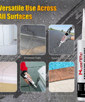 Heavy Duty Gray Concrete Crack Filler Self Leveling Waterproof Sealant Fast Curing Flexible Cement Repair Patch Kit For Driveways Walkways Rock Solid Fix For Cracks Up To 2 Inches Wide Fast Cure For Diy 2 Pack 10 1 Ounce Each used for various surface cracks.